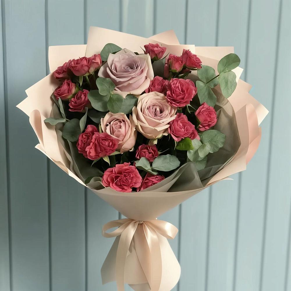 Букет цветов из: Гвоздики и Розы в Спасске Кемеровской области