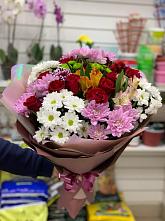 Букет цветов из:  Розы, Хризантемы и Альстромерии #REPLACE_PRED# Спасске Кемеровской области