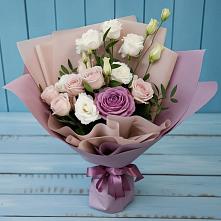 Букет цветов из:  Розы и Лизиантусы в Спасске Кемеровской области
