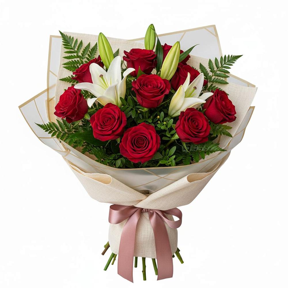 Букет цветов из: Лилии и Розы в Спасске Кемеровской области