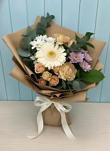 Букет цветов из:  Герберы и Хризантемы в Спасске Кемеровской области