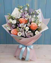 Букет цветов из:  Лизиантусы, Розы, Альстромерии и Гипсофила #REPLACE_PRED# Спасске Кемеровской области