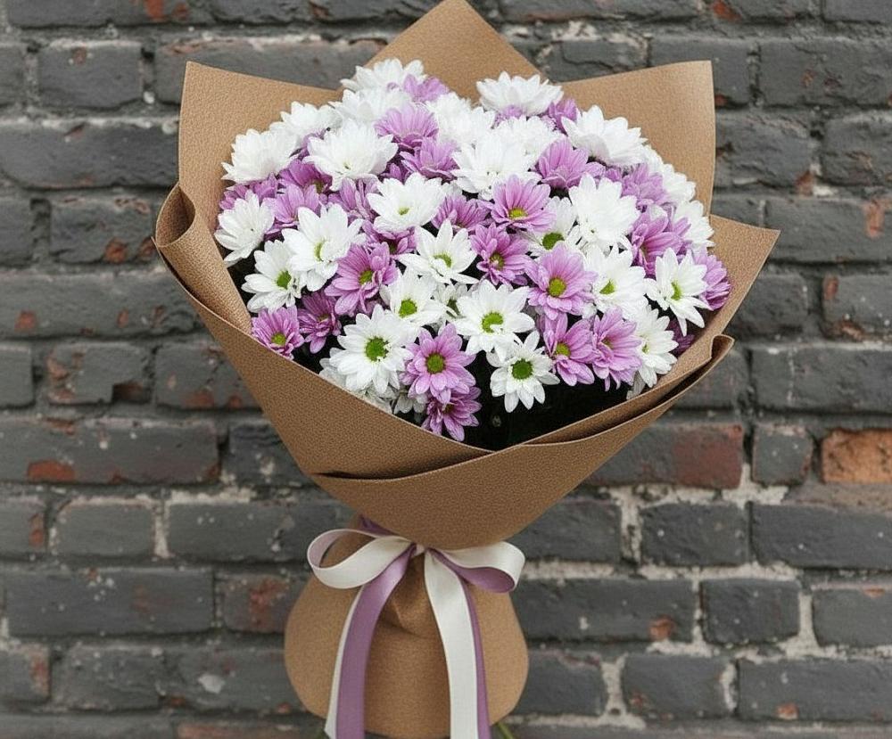 Букет цветов из: Хризантемы в Спасске Кемеровской области