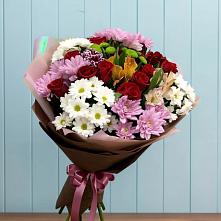 Букет цветов из:  Розы, Хризантемы и Альстромерии в Спасске Кемеровской области