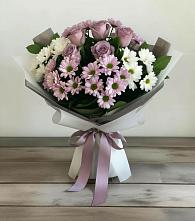 Букет цветов из:  Хризантемы и Розы в Спасске Кемеровской области